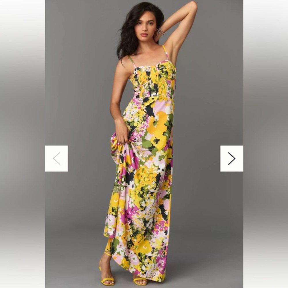 NWT S/W/F Printed‎ Corset Maxi Dress M